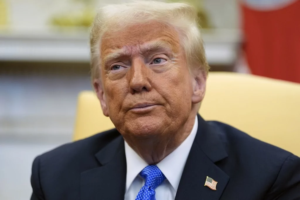 President Donald Trump speaks during a meeting with Japanese Prime Minister Shigeru Ishiba in the Oval Office of the White House, Friday, Feb. 7, 2025, in Washington.