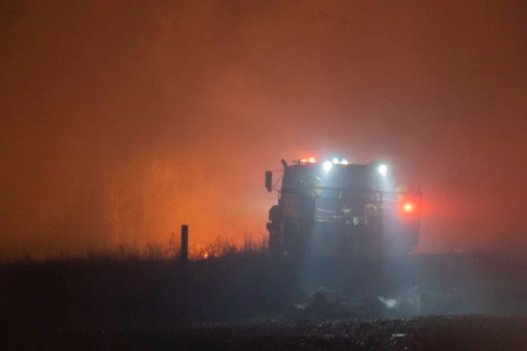 Storm system sweeps across the U.S. sparking wildfires and tornadoes
