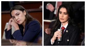 Alexandria Ocasio-Cortez (left) ; Anna Paulina Luna (right)