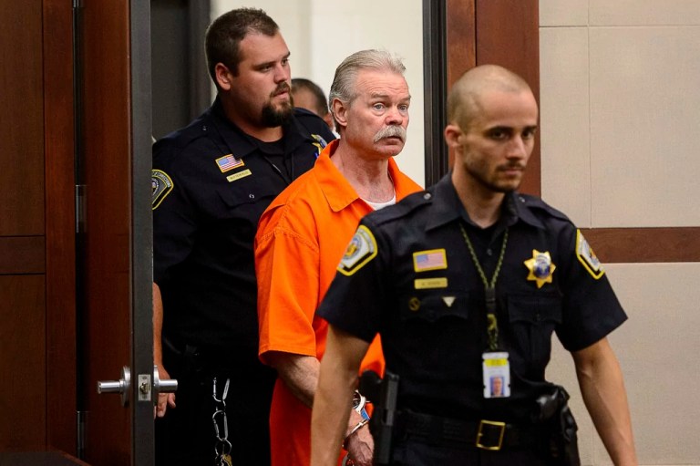 Douglas Lovell is escorted into the courtroom for an evidentiary hearing, Monday, Aug. 5, 2019, in Ogden, Utah.