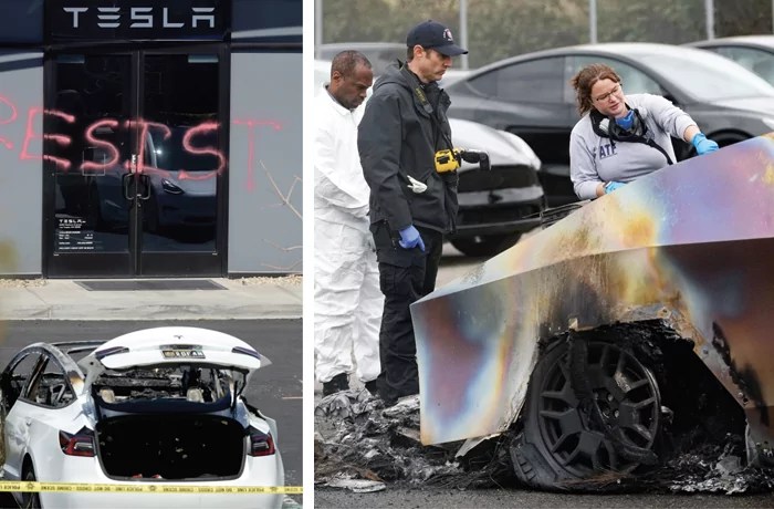 The bonfire of the Teslas: Political violence and the Left