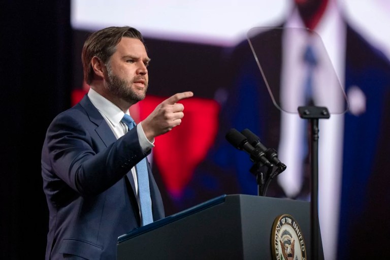 Vice President JD Vance speaks at the Congressional Cities Conference of the National League of Cities on Monday, March 10, 2025, in Washington.