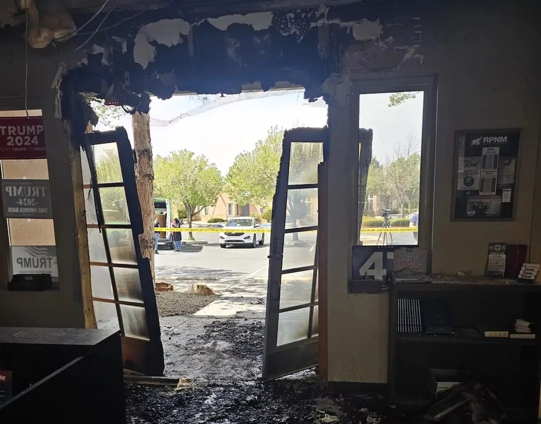 New Mexico Republican Party headquarters vandalized and set on fire