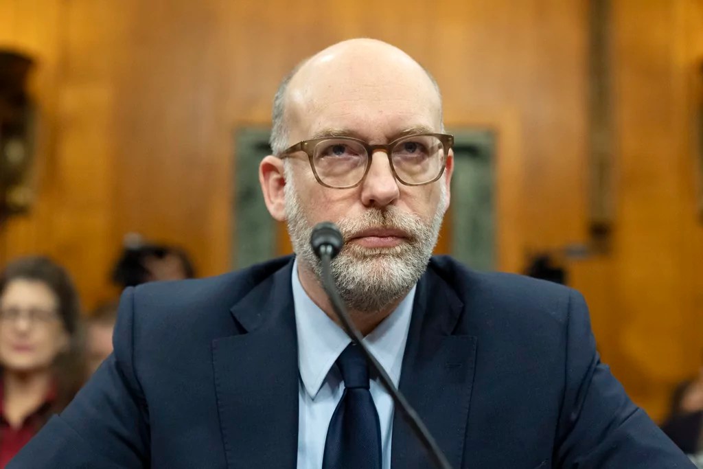 Russell Vought, President Donald Trump's choice for Director of the Office of Management and Budget, appears before the Senate Budget Committee during a hearing to examine his nomination, on Capitol Hill in Washington, Jan. 22, 2025.