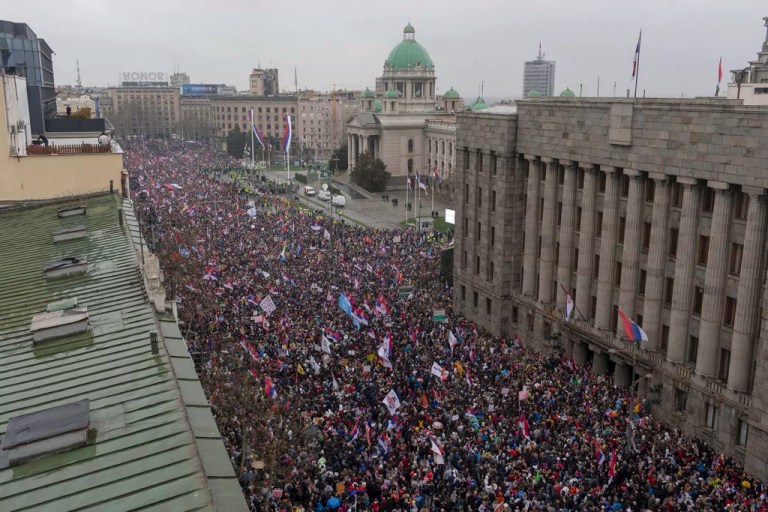 Serbian government accused of using ‘sonic weapon’ against protesters