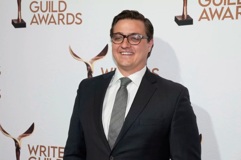 Chris Hayes attends the Writers Guild Awards at the Edison Ballroom on Sunday, April 14, 2024, in New York. (Photo by Charles Sykes/Invision/AP)