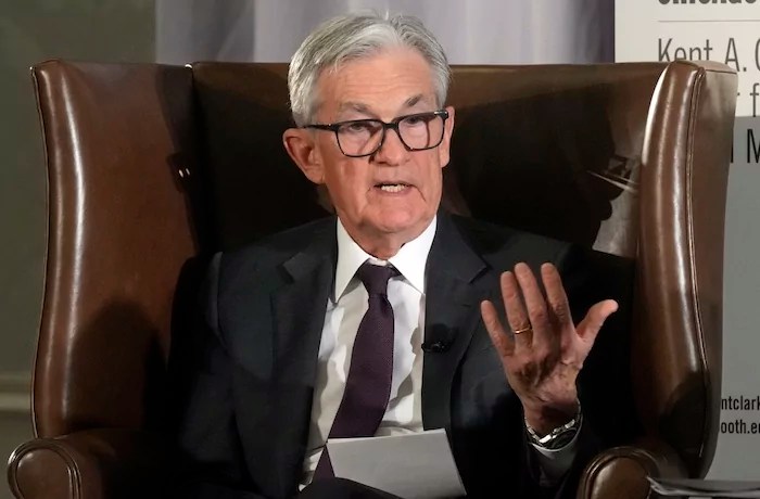 Federal Reserve Chair Jerome Powell speaks during the annual U.S. Monetary Policy Forum,