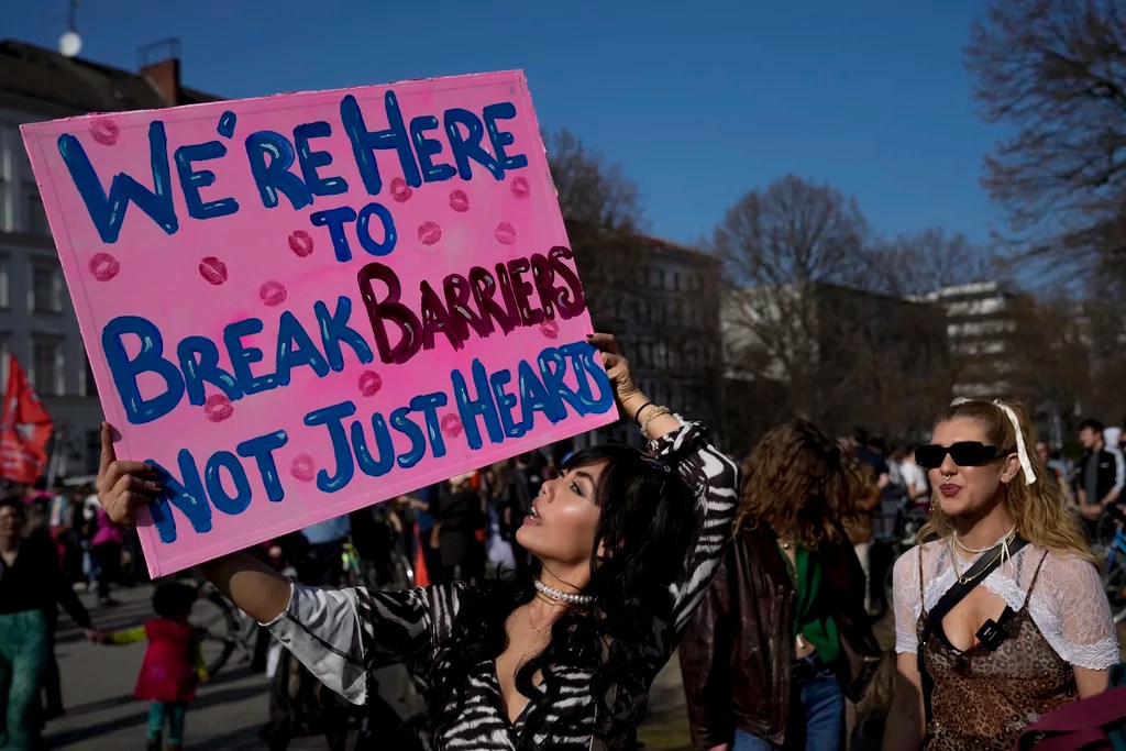 Protesters on International Women’s Day demand equal rights, end to discrimination, sexual violence