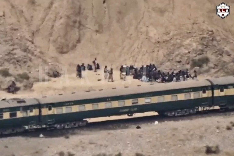 Pakistani officials say the insurgent attack on a train has ended but some hostages are dead
