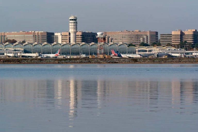 Reagan National Airport is seen along the Potomac River in Washington, Thursday, Nov. 11, 2021.