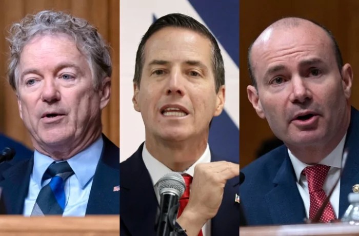Rand Paul, Mike Lee, and Bernie Moreno.