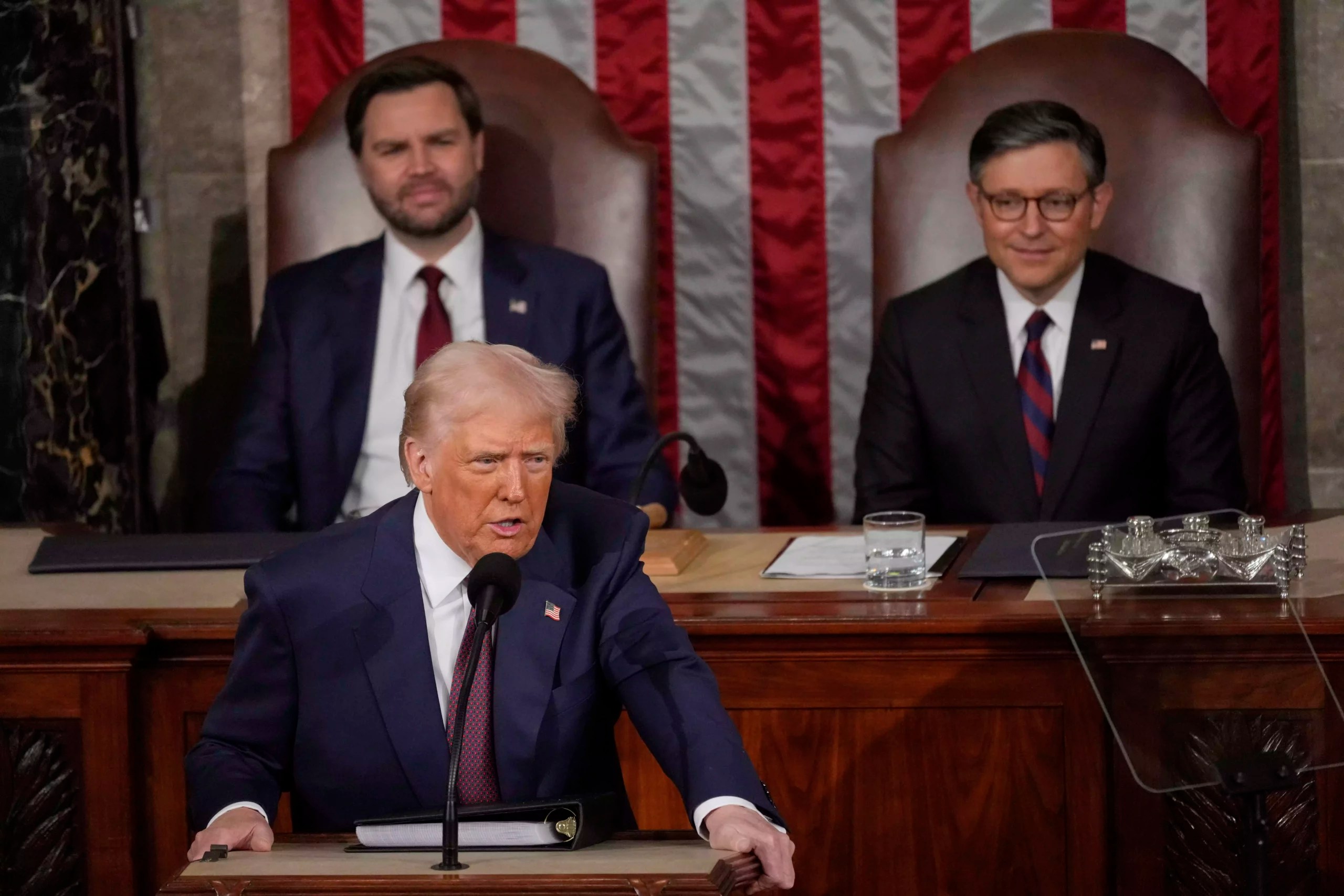 ‘All we needed was a new president’: Trump declares ‘America is back’ as Democratic protest falls flat