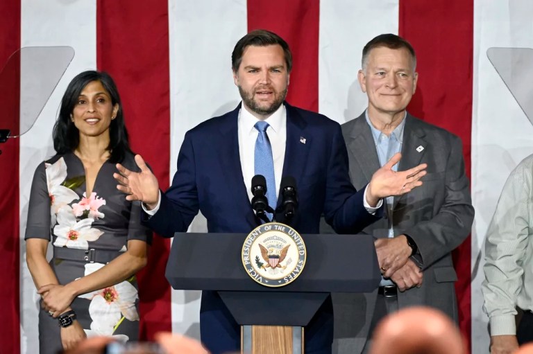 BAY CITY, Michigan — Vice President JD Vance traveled to central Michigan Friday to deliver a speech extolling the benefits of President Donald Trump's tariff agenda.