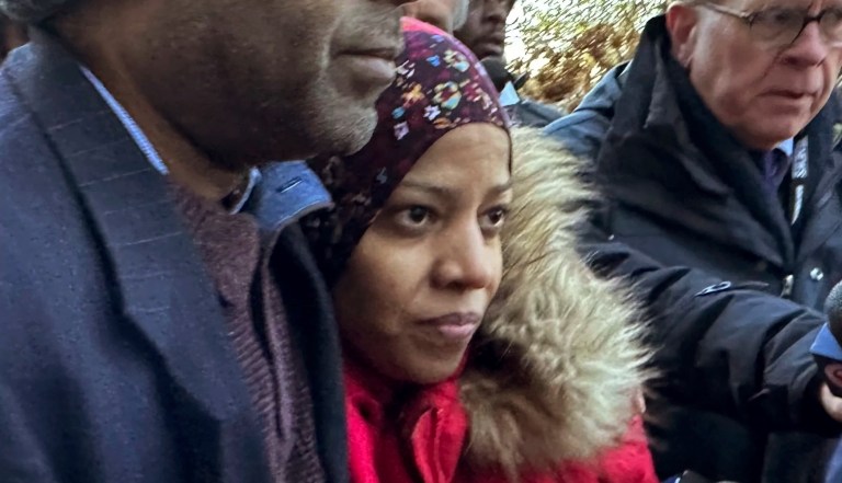 Boston City Councilwoman Tania Fernandes Anderson leaves federal court in Boston after pleading not guilty to five counts of wire fraud and one count of theft, Friday, Dec. 6, 2024, in Boston.