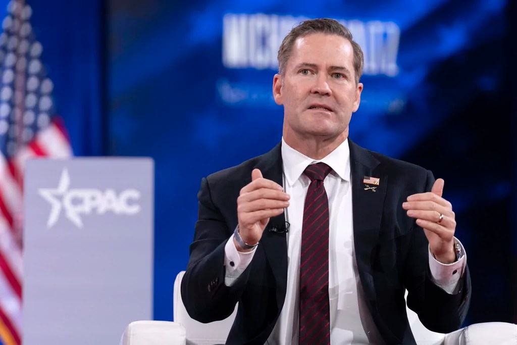 White House national security adviser Mike Waltz speaks at the Conservative Political Action Conference