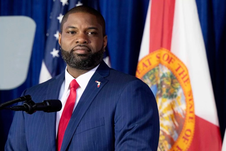 Gubernatorial candidate U.S. Rep. Byron Donalds takes the stage during his kickoff campaign