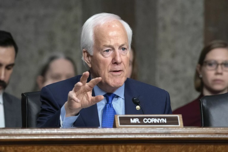 Sen. John Cornyn (R-TX) speaks during a Senate Finance Committee hearing, at the Capitol in Washington, Jan. 29, 2025.