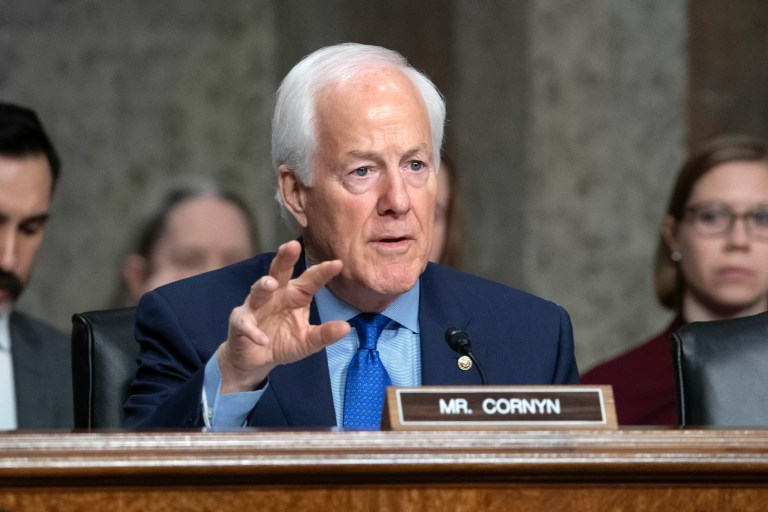 Sen. John Cornyn (R-TX) speaks during a Senate Finance Committee hearing, at the Capitol in Washington, Jan. 29, 2025.