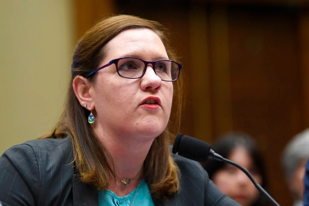 Federal Trade Commission commissioner Rebecca Kelly Slaughter testifies during a House Energy and Commerce subcommittee hearing on Capitol Hill in Washington, Wednesday, May 8, 2019, regarding consumer protection on data privacy.