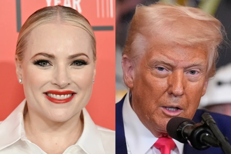Meghan McCain, left, and President Donald Trump, right.