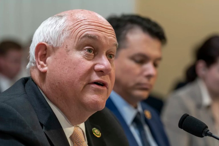 Rep. Ron Estes, R-Kan., a member of the House Ways and Means Committee, testifies as the House Rules Committee prepares the debt limit bill, The Fiscal Responsibility Act of 2023, for a vote on the floor, at the Capitol in Washington, Tuesday, May 30, 2023. (AP Photo/J. Scott Applewhite)