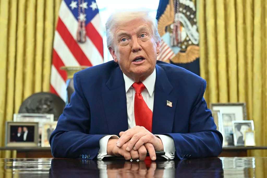 President Donald Trump speaks after signing an executive order in the Oval Office of the White House Wednesday, April 9, 2025, in Washington.