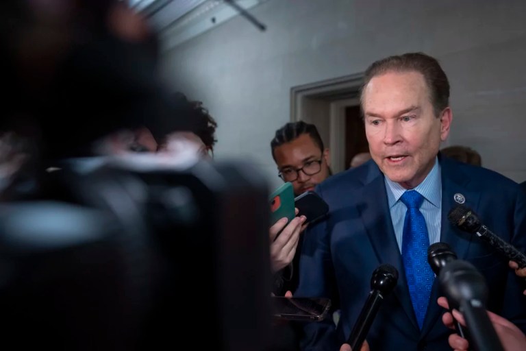Rep. Vern Buchanan (R-FL) arrives as Republicans meet to decide who to nominate to be the new House speaker, on Capitol Hill in Washington, Tuesday, Oct. 24, 2023.
