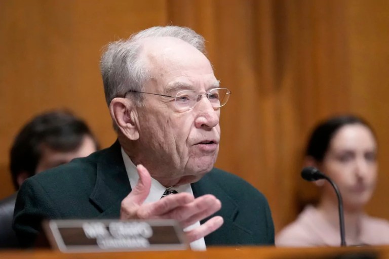 Sen. Chuck Grassley, R-Iowa, speaks at the confirmation hearing before the Senate Finance Committee for Dr. Mehmet Oz, President Donald Trump's pick to lead the Centers for Medicare and Medicaid Services, on Capitol Hill in Washington, Friday, March 14, 2025. 