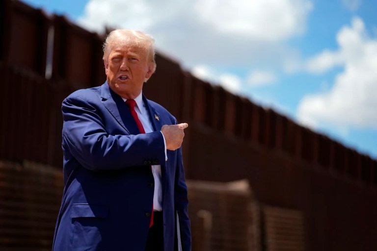 Republican presidential nominee former President Donald Trump tours the southern border.