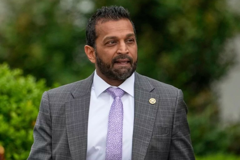 FBI director Kash Patel arrives on the South Lawn of the White House before President Donald Trump and first lady Melania Trump participate in the White House Easter Egg Roll Monday, April 21, 2025, in Washington.