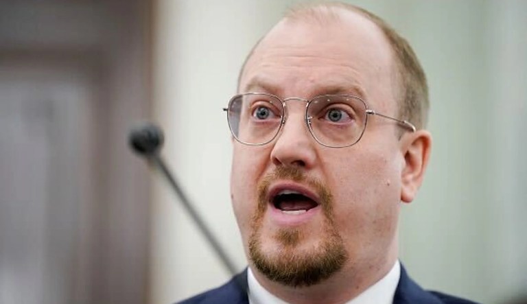 Mark Meador, Federal Trade Commissioner nominee for President Donald Trump, speaks during a Senate Commerce, Science, and Transportation Committee confirmation hearing in Washington, on Tuesday, Feb. 25, 2025. The agency's commissioners are currently deadlocked at 2-2 between Republican and Democratic appointees, so Republican senators may be extra eager to move Meador's nomination to the floor.
