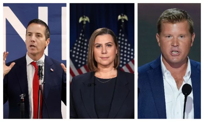 From left: Bernie Moreno (R-OH), Elissa Slotkin (D-MI), and Tim Sheehy (R-MT).