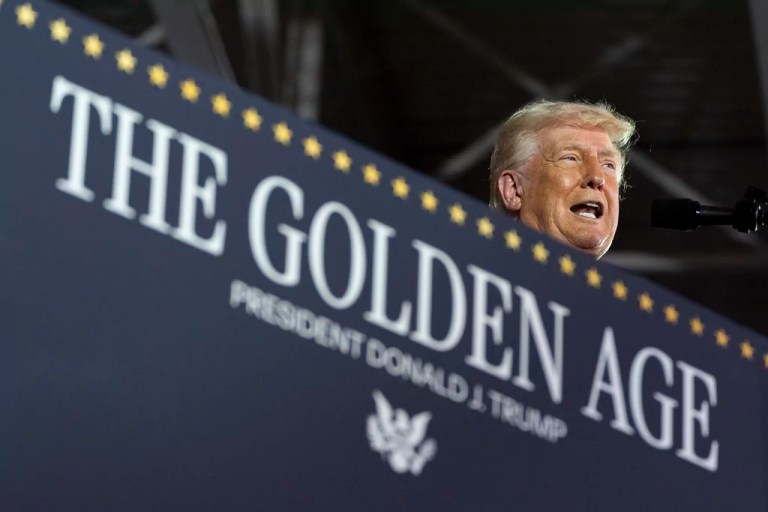 WARREN, Michigan — Donald Trump traveled to Macomb County, Michigan Tuesday, where he delivered two speeches commemorating his first 100 days in office.