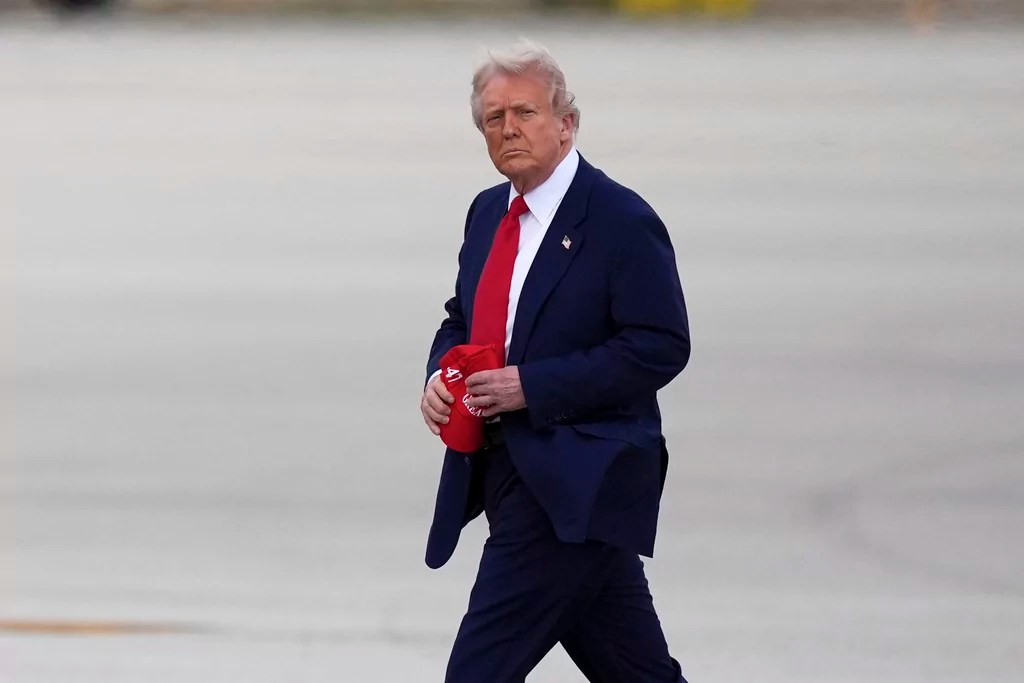 President Donald Trump arrives at Miami International Airport, Thursday, April 3, 2025, in Miami.