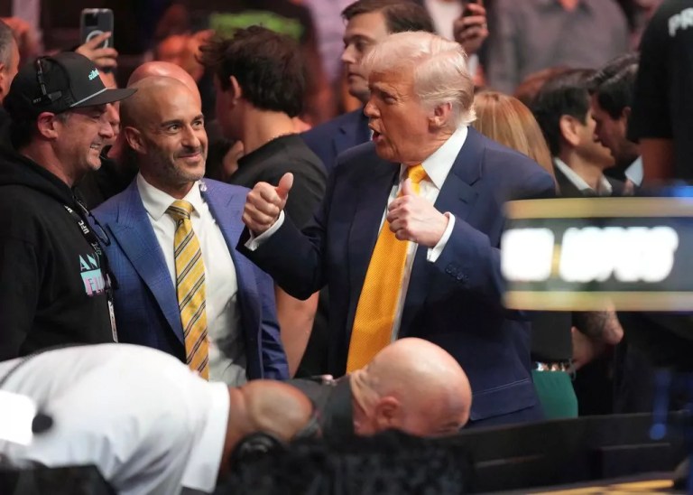 Trump receives huge ovation as chants of ‘USA’ ring out at UFC 314