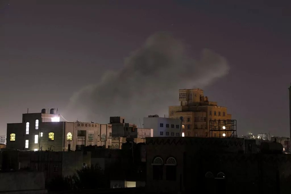 Yemen’s Houthis report US strikes in the capital and a coastal city