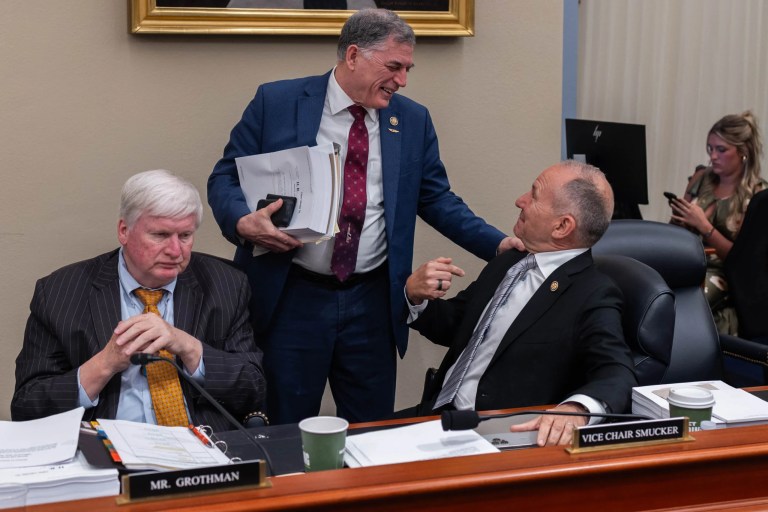 Rep. Andrew Clyde (R-GA) speaks to lawmakers at a House Budget Committee markup hearing on May 16, 2025. (Graeme Jennings/Washington Examiner)