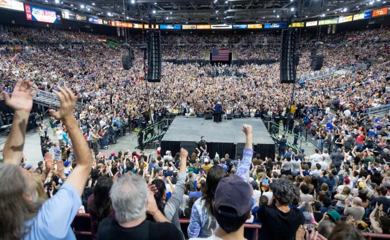 Sen. Bernie Sanders (I-VT) speaks during his 