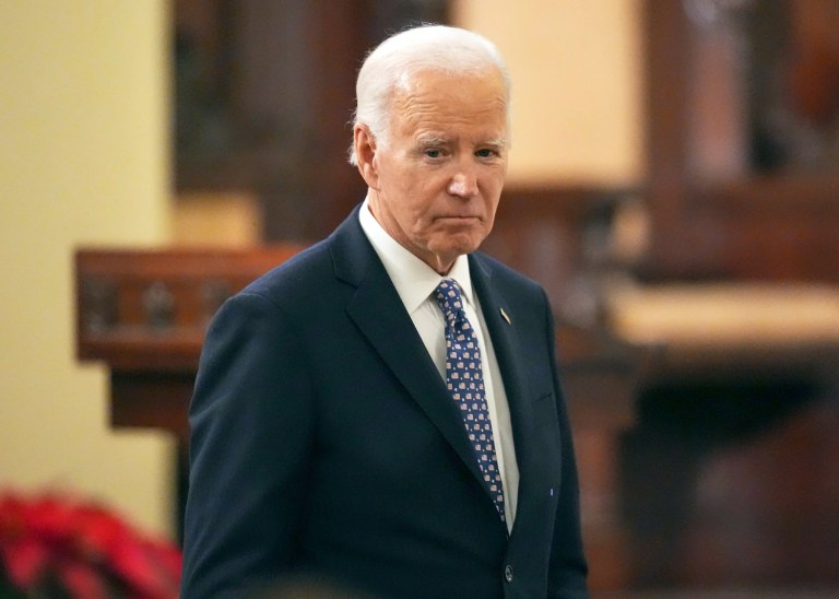 Former President Joe Biden walks after speaking during an interfaith prayer service for the victims of the deadly New Years truck attack, in New Orleans, Jan. 6, 2025.