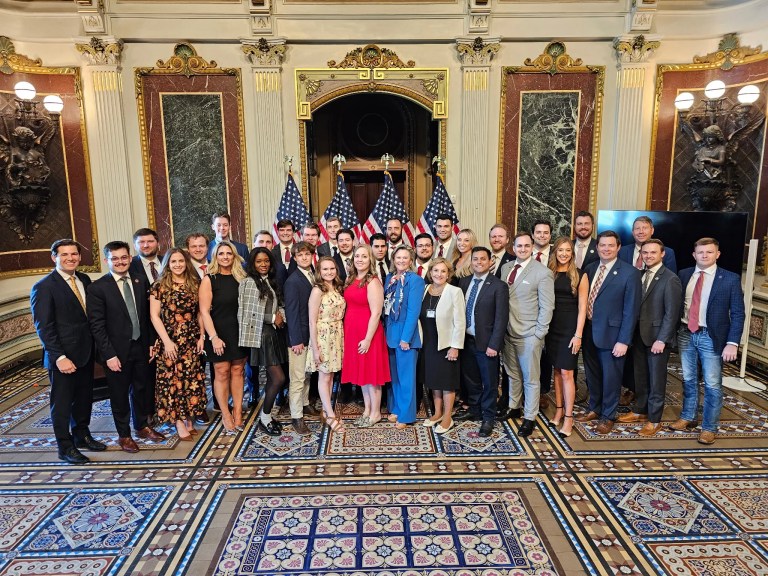 Run GenZ lawmakers in the Eisenhower Executive Office Building in Washington, D.C., on April 30, 2025.