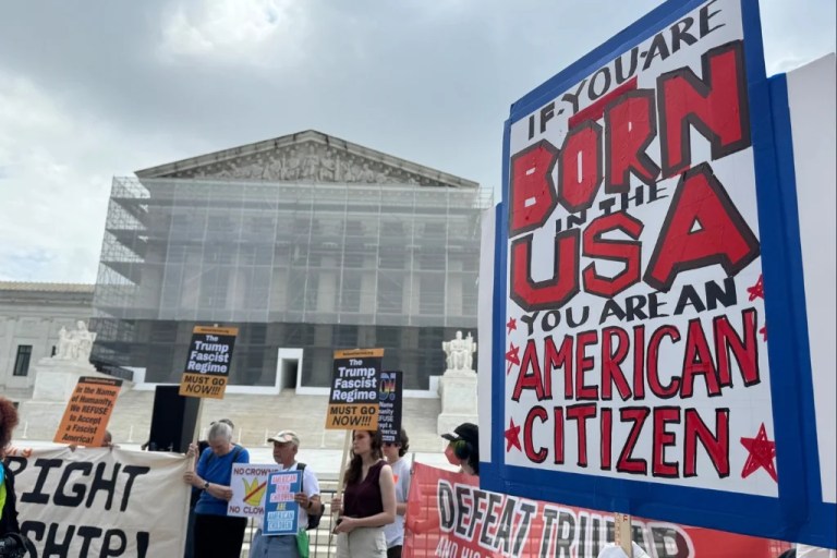 Supreme Court asks tense questions of Trump lawyer over birthright citizenship