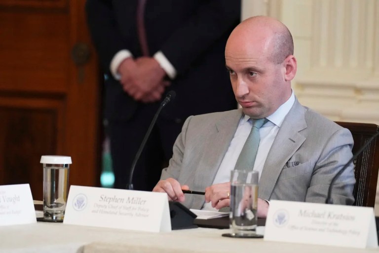 White House Deputy Chief of Staff Stephen Miller attends a Make America Healthy Again (MAHA) Commission Event in the East Room of the White House, Thursday, May 22, 2025, in Washington.
