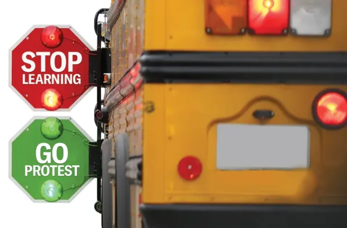 Taking the school bus to the teachers union