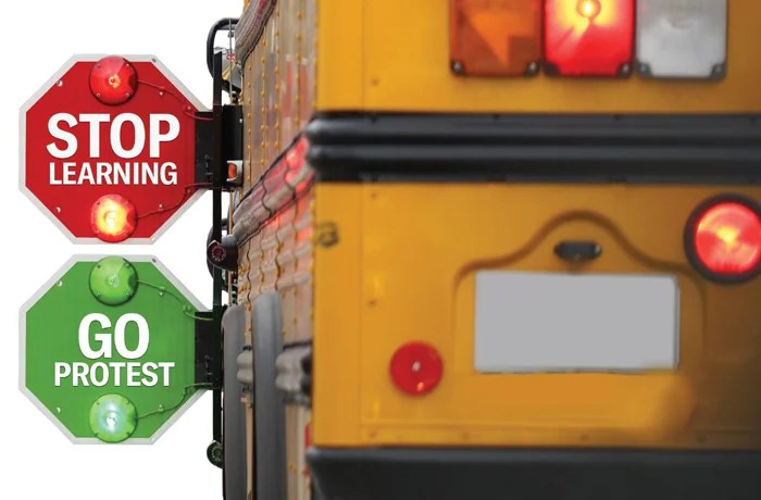 Taking the school bus to the teachers union