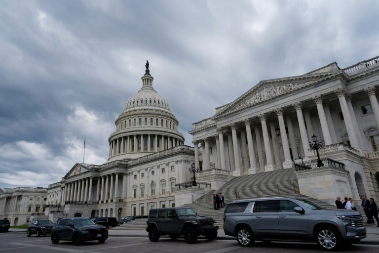 Cars line up in front of the Capitol, Thursday, May 8, 2025, in Washington.
