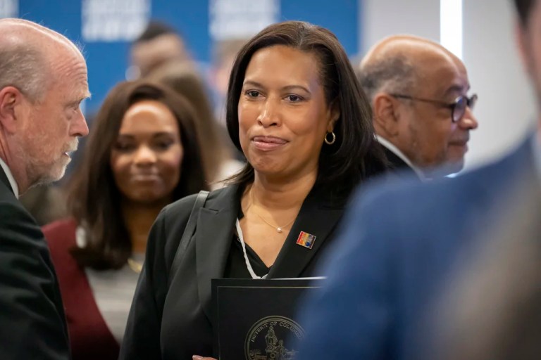 District of Columbia Mayor Muriel Bowser leaves following a service to mark the reopening of the Capital Jewish Museum after two Israeli Embassy staff members were killed following an event at the museum, Thursday, May 29, 2025, in Washington.