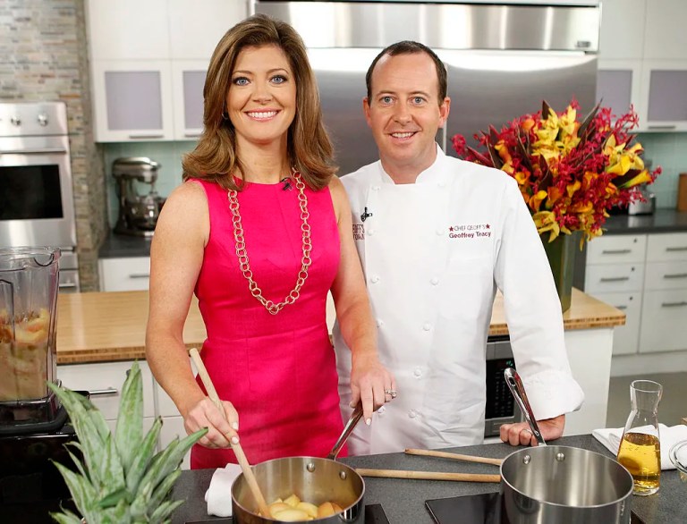 TODAY -- Pictured: (l-r) Norah O' Donnell and Geoff Tracy appear on NBC News' 