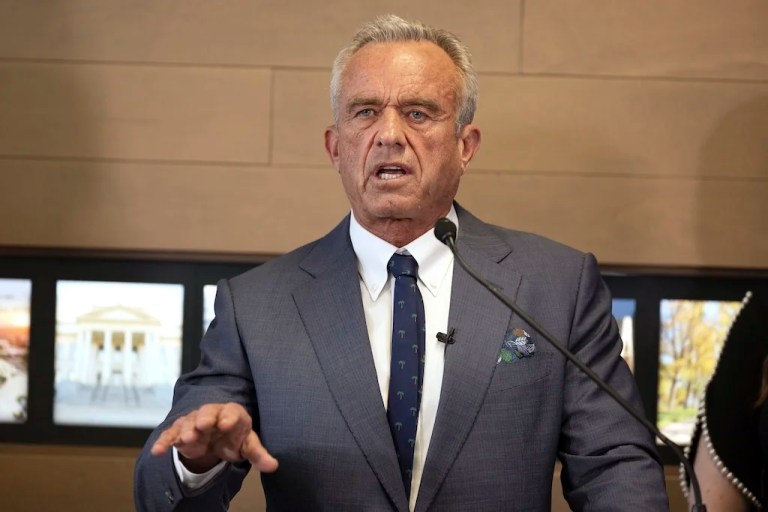 Health and Human Services Secretary Robert F. Kennedy Jr. speaks during a press conference about Utah's new fluoride ban, food additives and SNAP funds legislation, Monday, April 7, 2025, in Salt Lake City. (AP Photo/Melissa Majchrzak)