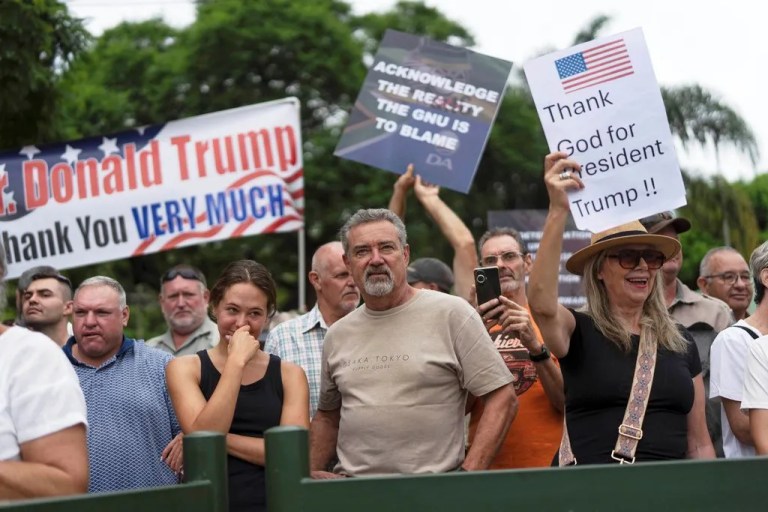 First group of 49 white South Africans leaves for the US after Trump offered them refugee status