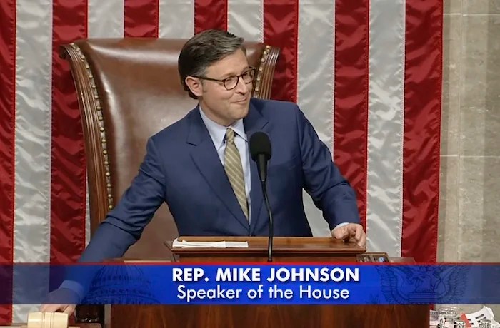 In this image from video, Speaker of the House Mike Johnson, R-La., announces the final vote total after the House of Representatives passed President Donald Trump's big bill of tax breaks and program cuts after an all-night session at the U.S. Capitol